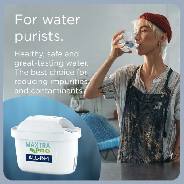 BRITA MAXTRA PRO All-in-1 Water Filter Cartridge (Now Pure Performance) - 6 Pack - Original BRITA Refill reducing impurities, Chlorine, PFAS, pesticides and limescale for tap Water with Better Taste