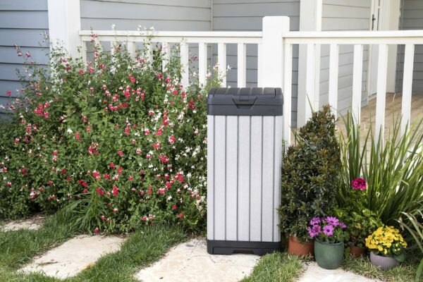 Keter Outdoor Rockford Waste Bin Gray 125 Lt In Resin Cm 41X41X87.4 H