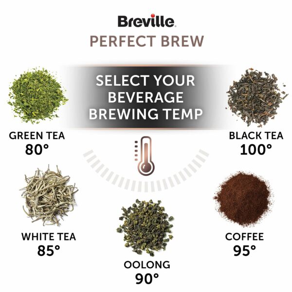 Breville Selecta Temperature Select Electric Kettle | 1.7L | 3kW Fast Boil | Digital Temperature Control | Brushed Stainless Steel [VKT159]