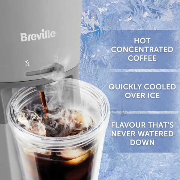 Breville Iced Coffee Maker | Single Serve Iced Coffee Machine Plus Coffee Cup with Straw | Ready in Under 4 Minutes | Grey [VCF155]
