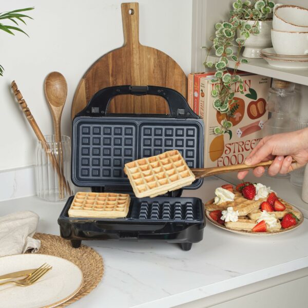 Salter EK2143 3-In-1 Snack Maker - Sandwich Toaster, Waffle Maker, Panini Press Grill, Includes Removable Extra Large Deep Fill Hot Plates, Non-Stick, 900W, Auto Temperature Control, Stay Cool Handle
