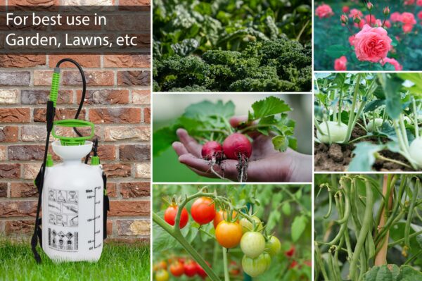 ANSIO® Garden Sprayer 5 litre Pressure Sprayer Pump Action, Weed Killer,Water Pump Sprayer, Ideal with Pesticides, Insecticides, Fungicides.