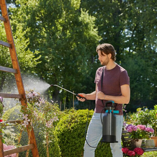Gardena Pressure Sprayer Comfort, Turquoise, Black, Grey, Orange, Silver, Metallic., 5 L