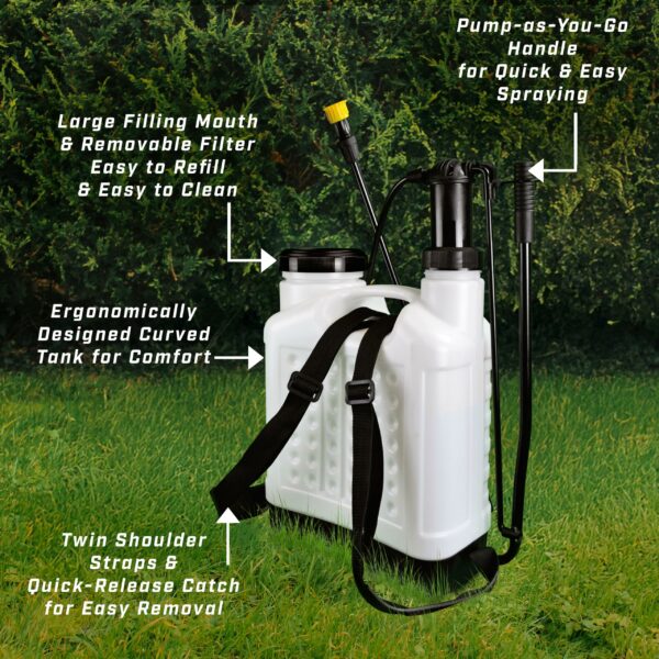 Faithfull Pressure Sprayer Knapsack - 16 Litre Capacity Garden Spray Pump with 3 Adjustable Nozzles & Service kit