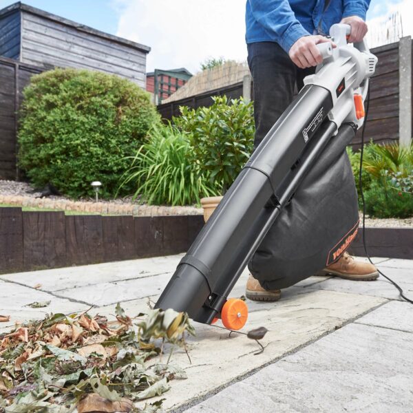 VonHaus Leaf Blower and Vacuum 3000W – Corded Leaves Collector, Clear Gardens, Patios, Gutters, Driveways & More – Lightweight, 10m Cable, Shoulder Strap, Wheels, 35L Collection Bag – 3 Year Warranty