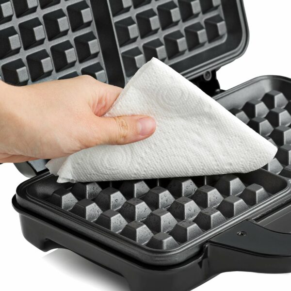 GLOBAL GOURMET Square Waffle Maker Iron Machine 1000W I Electric I Non-Stick Coating Mould I Deep Cooking Plates I Recipes Included via Email