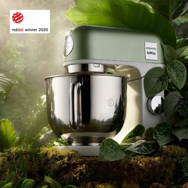 Kenwood kMix Stand Mixer for Baking, Stylish Kitchen Mixer with K-beater, Dough Hook and Whisk, 5L Stainless Steel Bowl, Removable Splash Guard, 1000 W, Editions Green