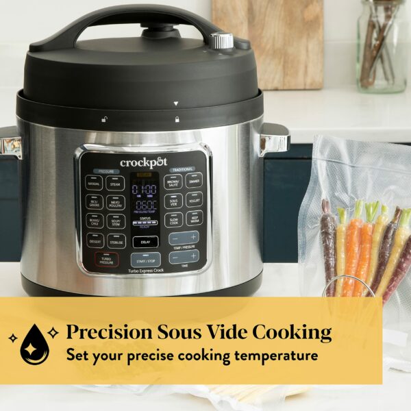 Crock-Pot Turbo Express Pressure Multicooker | 14-in-1 Functions | Slow Cooker, Steamer, Pressure Cooker & More | 5.6L (6+ People) | Energy Efficient | [CSC062] Black