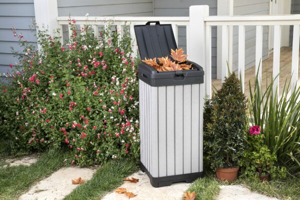 Keter Outdoor Rockford Waste Bin Gray 125 Lt In Resin Cm 41X41X87.4 H