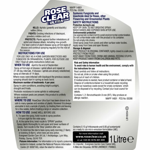 Miracle-Gro Roseclear Insecticide, Plant Protection, 1 Litre