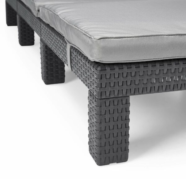 Allibert by Keter Daytona Sunlounger, Graphite with Grey Cushion