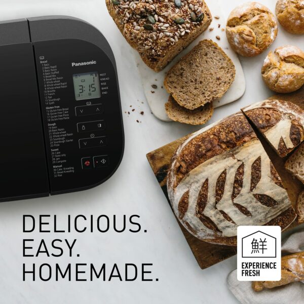 Panasonic YR2540 Fully Automatic Breadmaker, with yeast & nut dispensers, Manual Settings for Bread & Rising, Dual Temperature Sensors, 13 Hours Digital Timer, Gunmetal