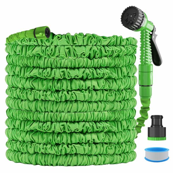 150FT Expandable Flexible Garden Hose with 7 Setting Professional Water Spray Nozzle