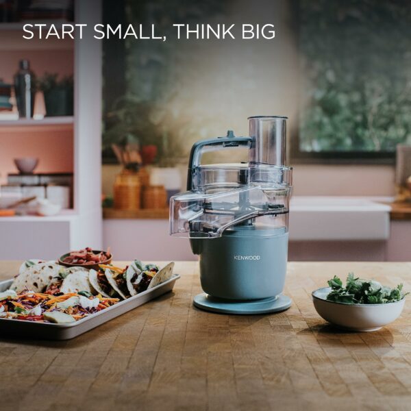 Kenwood, MultiPro Go FDP22.​130GY, Food Processor, for Chopping, Slicing, Grating, Pureeing and Kneading Dough, with Express Serve, 1.3L Bowl, Knife blade, 4mm Slicing/Grating Disk, 650 Watts, Grey