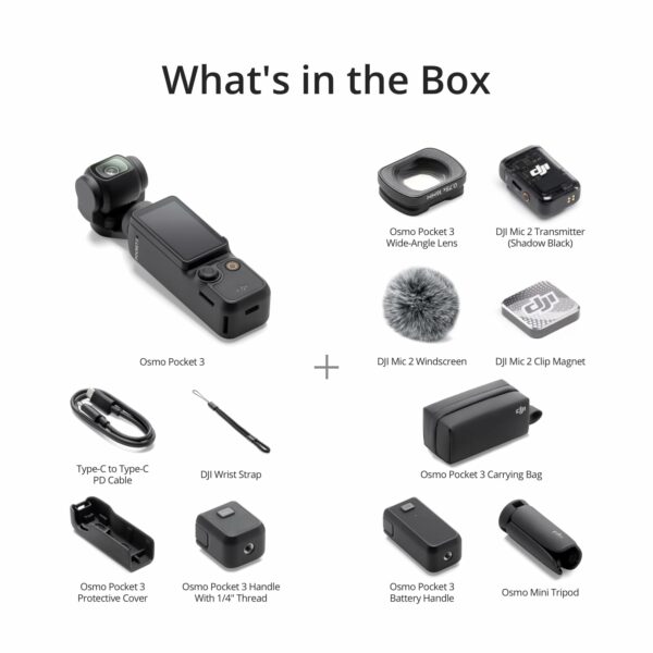 DJI Osmo Pocket 3 Creator Combo, Vlogging Camera with 1'' CMOS  4K/120fps Video, 3-Axis Stabilization, Face/Object Trackingacking