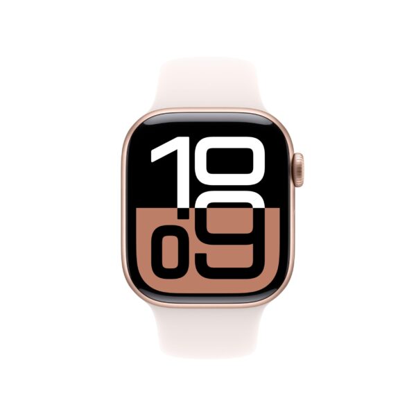Apple Watch Series 10 GPS 42 mm Rose Gold Aluminium Case with S/M Light Blush Sport Band
