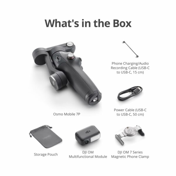 DJI Osmo Mobile 7P Gimbal Stabilizer for iPhone, Android, Native Tracking, Lighting, 3-Axis Phone Gimbal, Quick Launch, One-Tap Edit