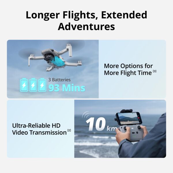 DJI Mini 4K Fly More Combo, Drone with 4K UHD Camera for Adults, Under 249 g, 3-Axis Gimbal Stabilization, 10km Video Transmission