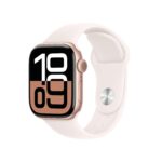 Apple Watch Series 10 GPS 42 mm Rose Gold Aluminium Case with S/M Light Blush Sport Band