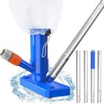 Pool Vacuum Cleaner Head with 4 Detachable Intensify Aluminum Pole, Brush and Leaf Bag, Swimming Pool Vacuum Cleaner