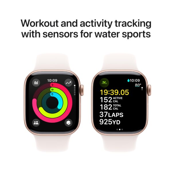 Apple Watch Series 10 GPS 42 mm Rose Gold Aluminium Case with S/M Light Blush Sport Band