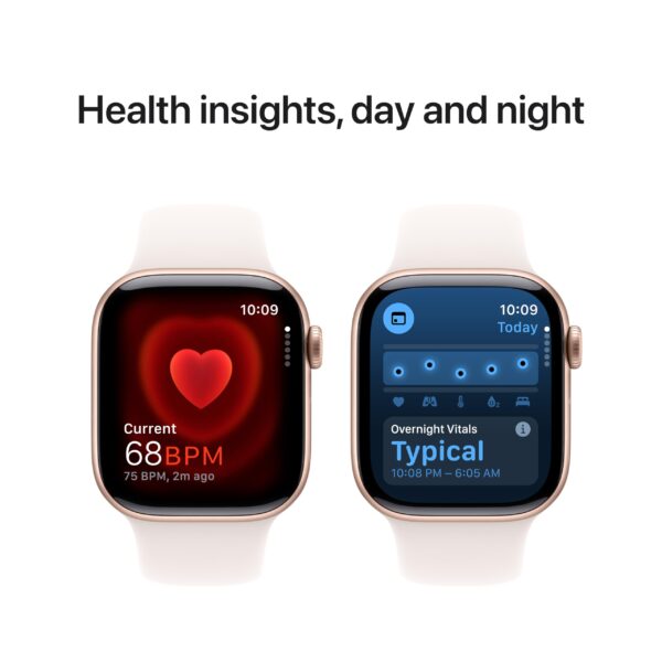 Apple Watch Series 10 GPS 42 mm Rose Gold Aluminium Case with S/M Light Blush Sport Band